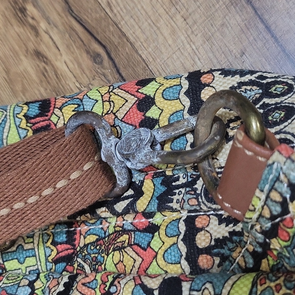 SAKROOT Blue Orange Boho Convertible Drawstrimg Backpack Elephant Tassel Key Fob - Picture 12 of 16